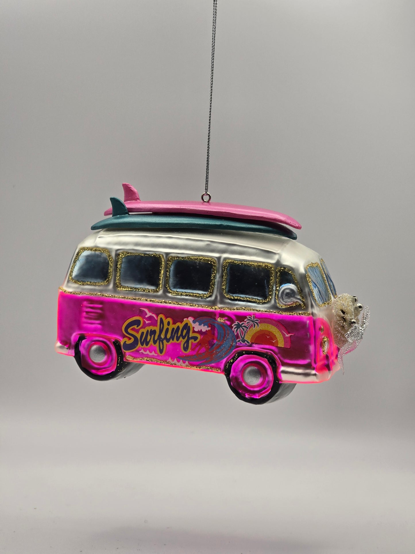 VW Bus Surfing rosa-silber