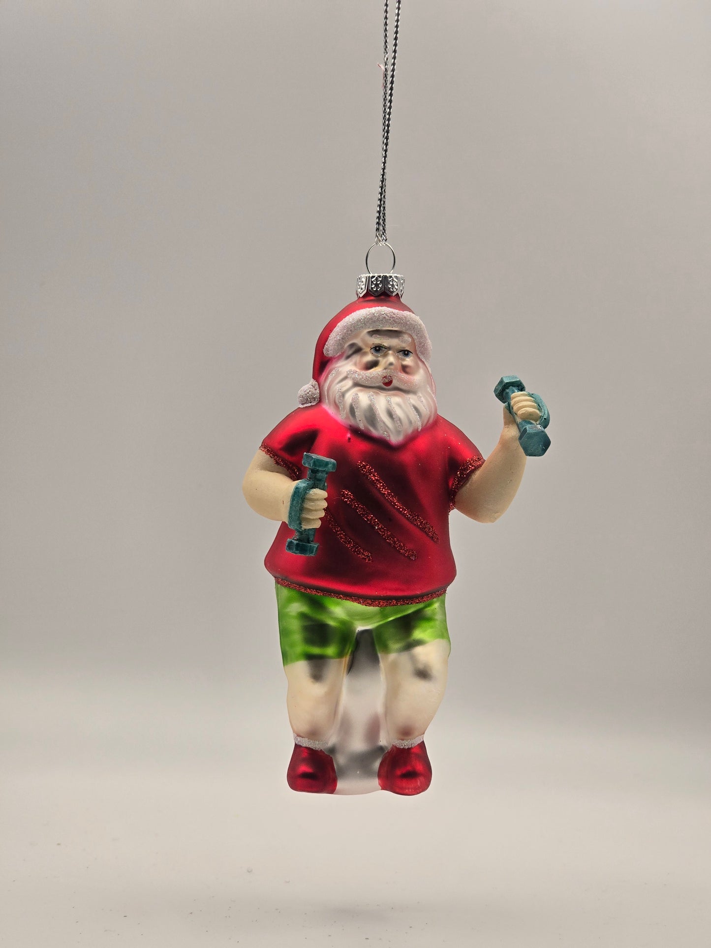 Weihnachtsmann Gym mit Gewichten