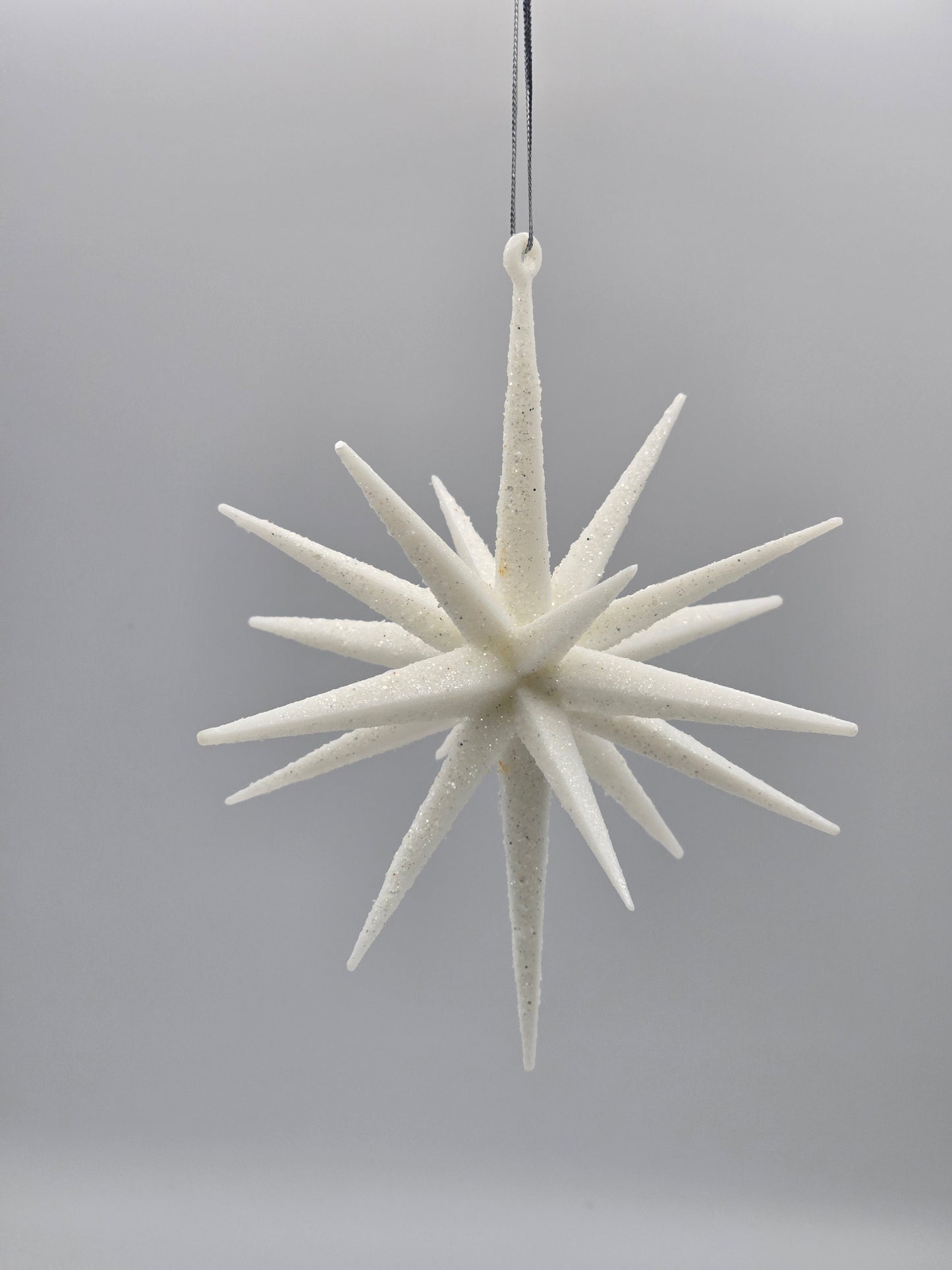 Weihnachts Stern zum Hängen Weiß Glitzer 15cm