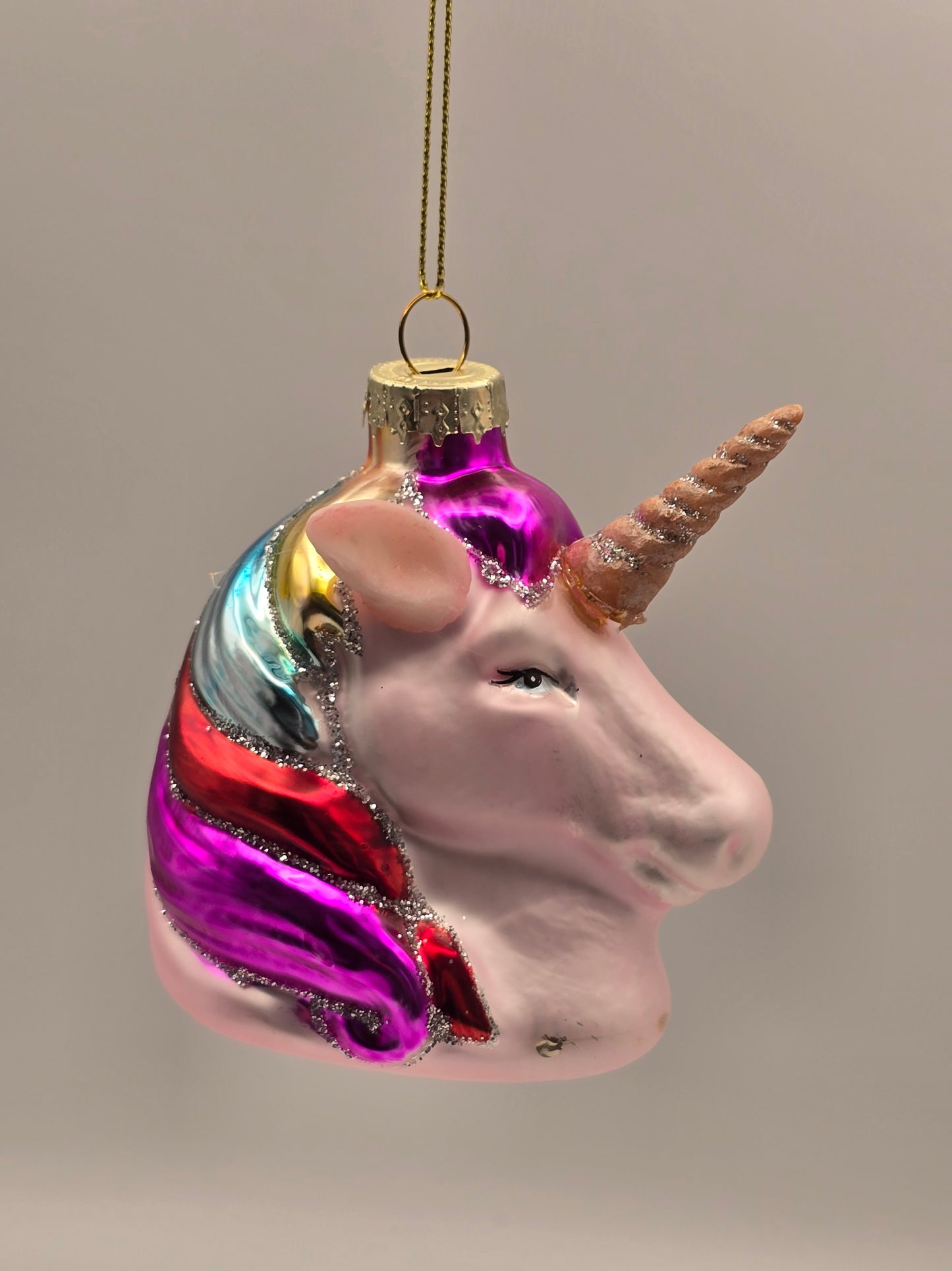 Einhorn Kopf rosa bunt verziert