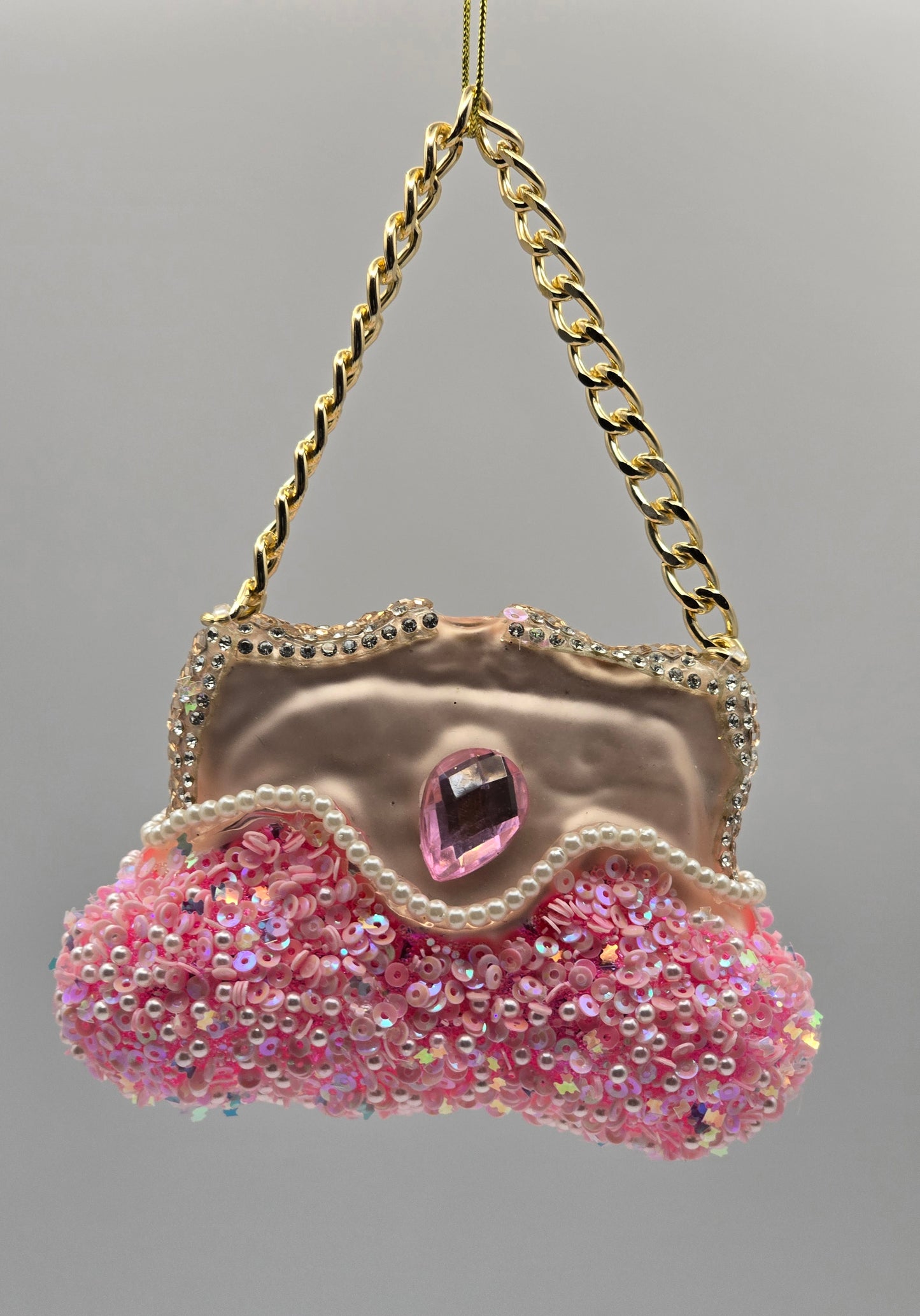 Handtasche mit Strass Steinen pink Clutch