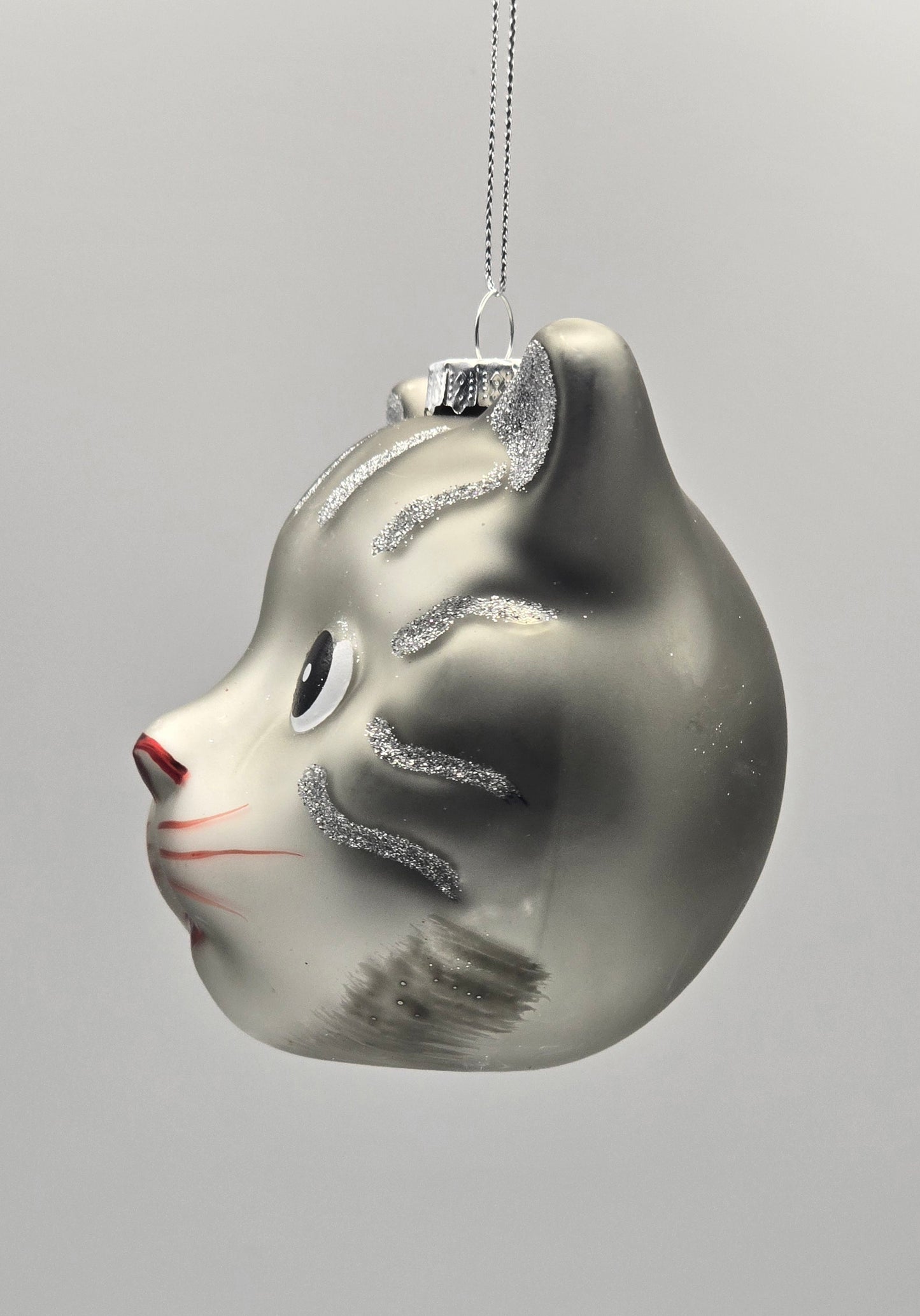 Katzen Kopf silber grau