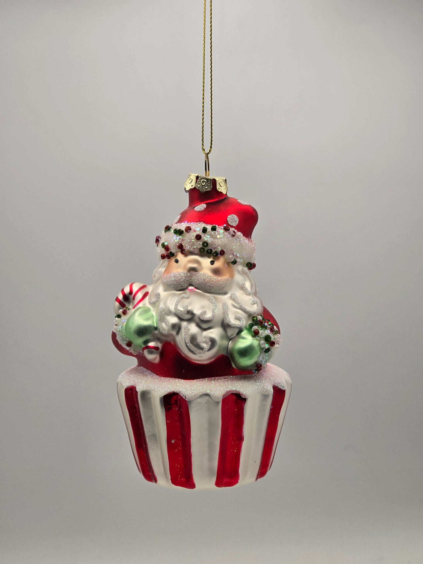 Weihnachtsmann Cupcake rot silber #26