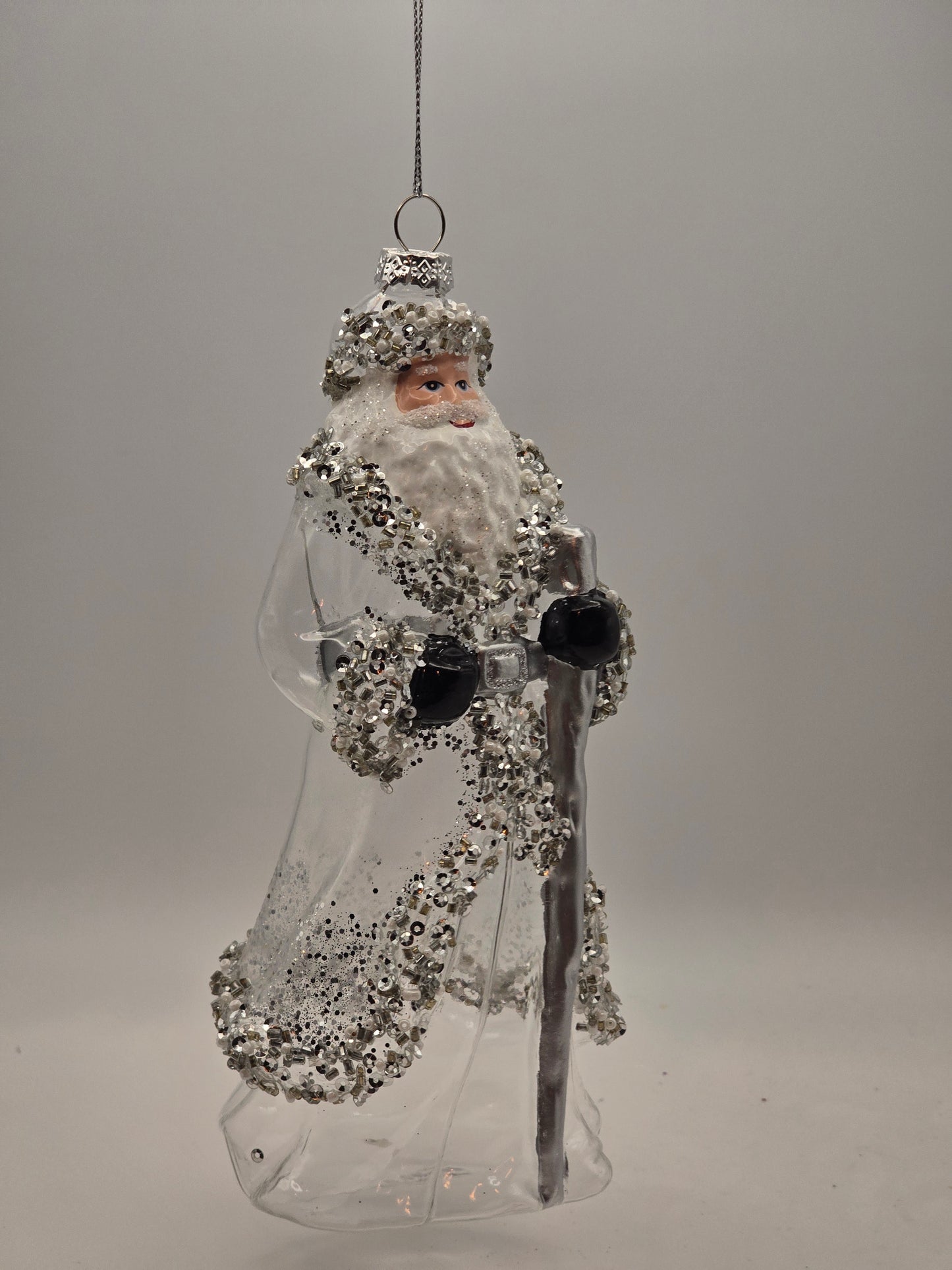 Weihnachtsmann durchsichtig silber glitzern #27