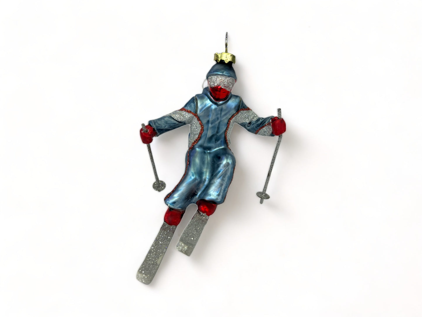 Skifahrer blau