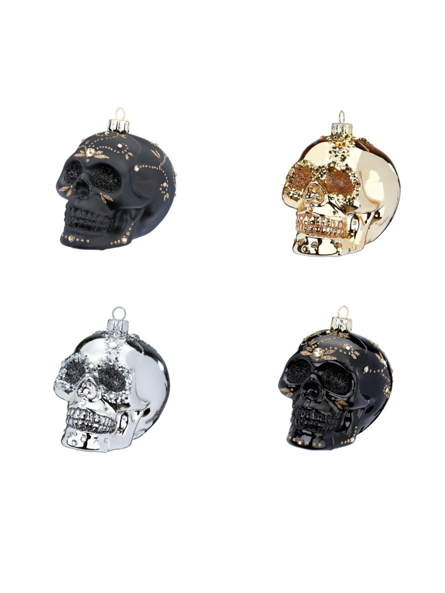 Totenkopf silber mit Verzierung