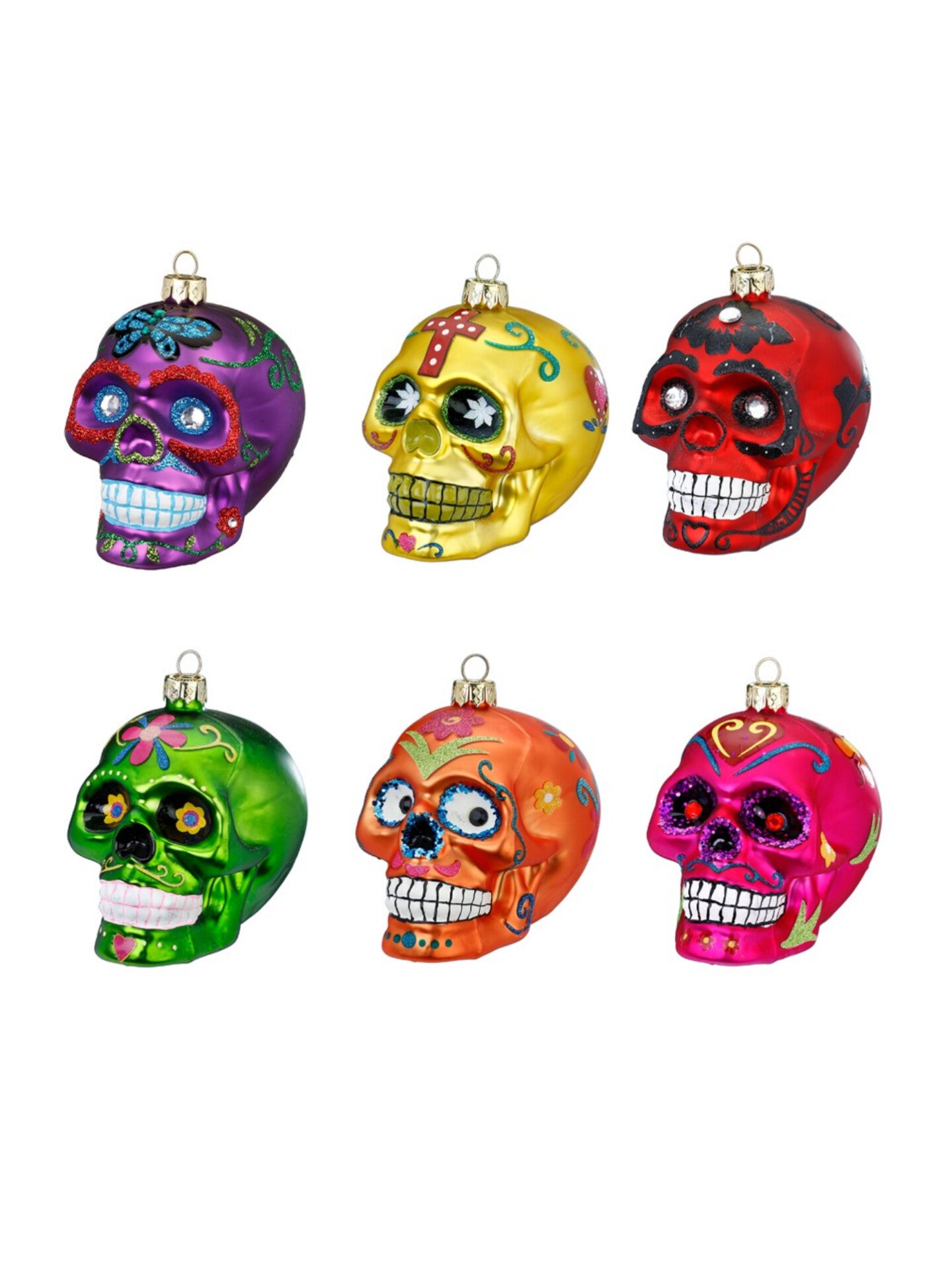 Totenkopf gelb mit Verzierung
