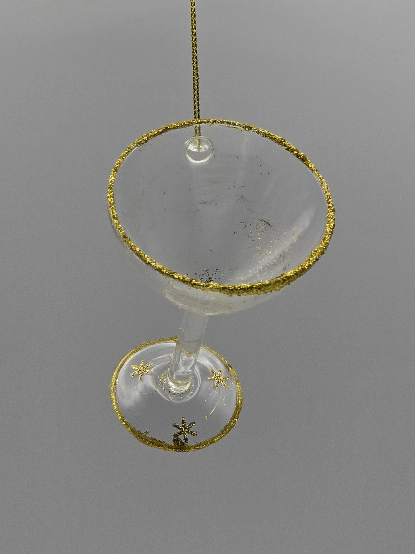 Sektglas klar gold glitzern