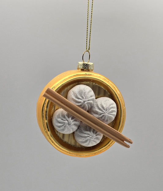 Asiatische Dumpling Schale mit Stäbchen