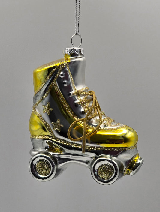 Rollschuh Gold / Silber