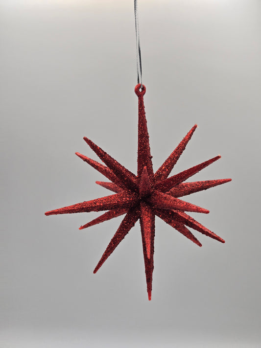 Weihnachts Stern zum Hängen Rot Glitzer 15cm
