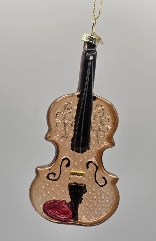 Geige Violine braun transparent mit rotem Farbtupfer