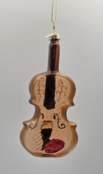 Geige Violine braun transparent mit rotem Farbtupfer
