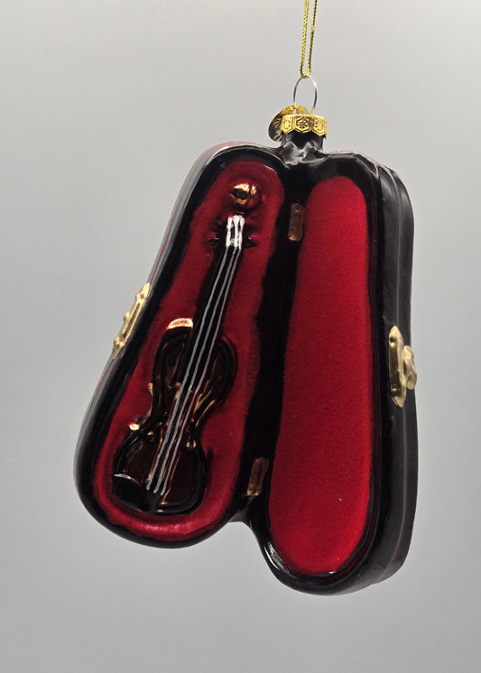 Geige Violine schwarz in rot schwarzer Box