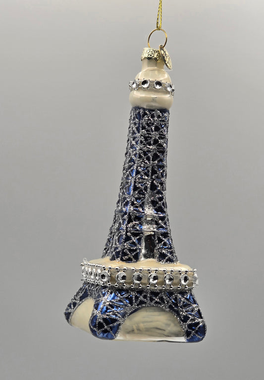 Eiffelturm Paris blau silber verziert