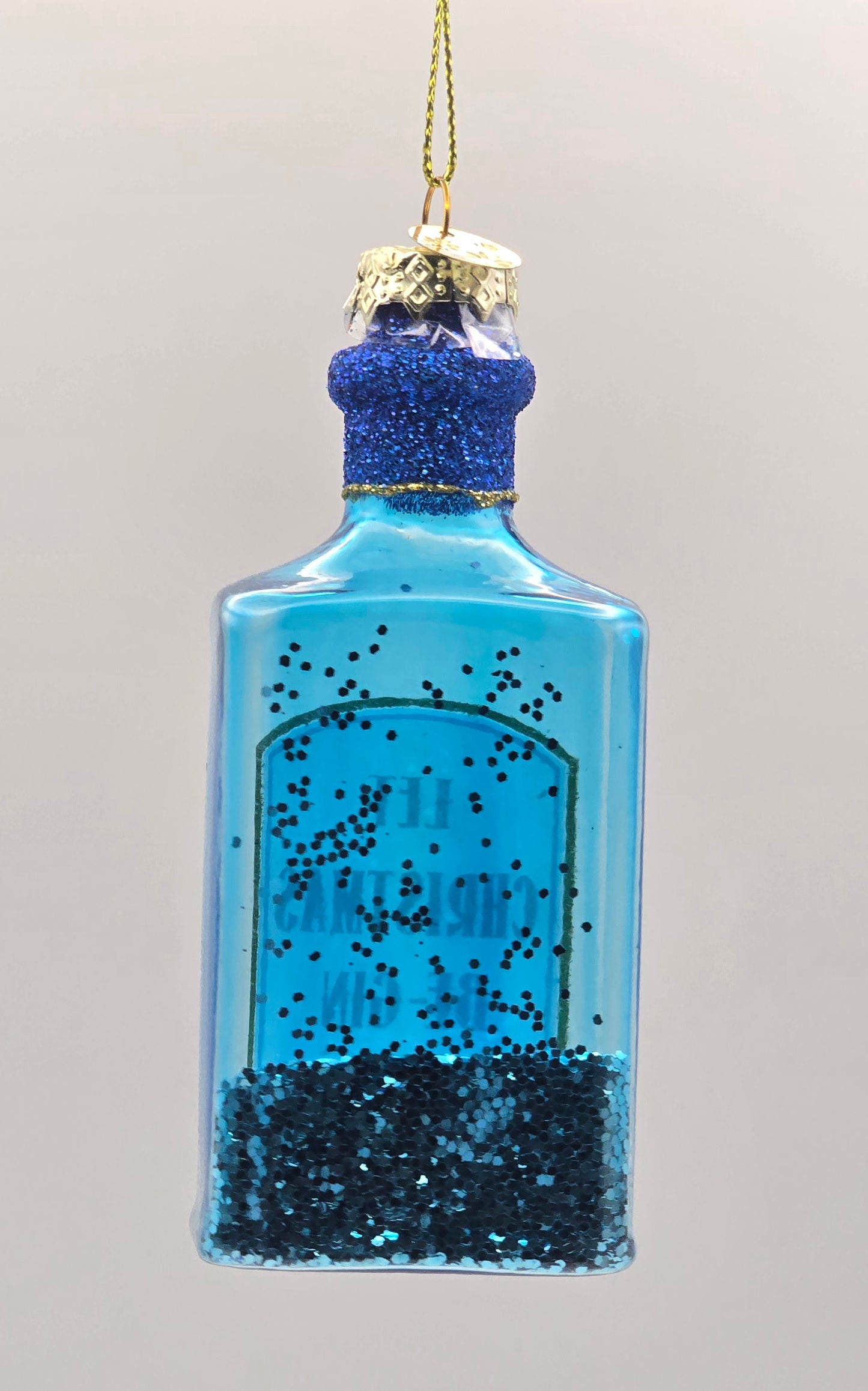 Gin Flasche blau *Let Christmas BE-GIN*