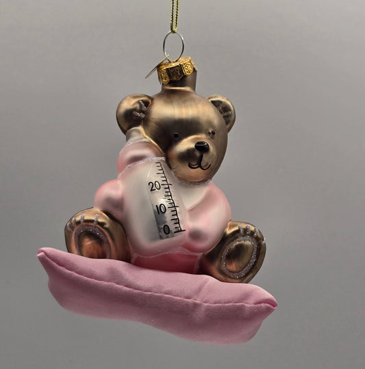 Teddy rosa mit Fläschchen - It's a girl - Baby Mädchen