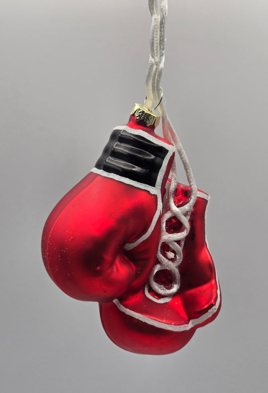 Paar Box Handschuh rot Stoff