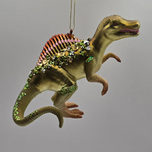 Dinosaurier Spinosaurus grün verziert