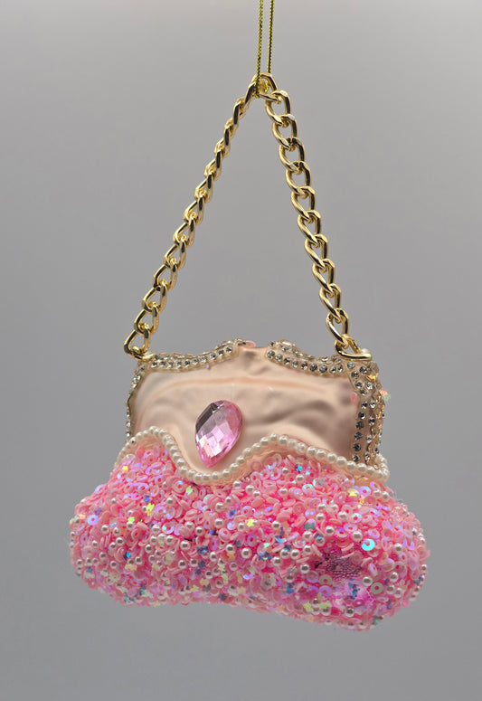 Handtasche mit Strass Steinen pink Clutch