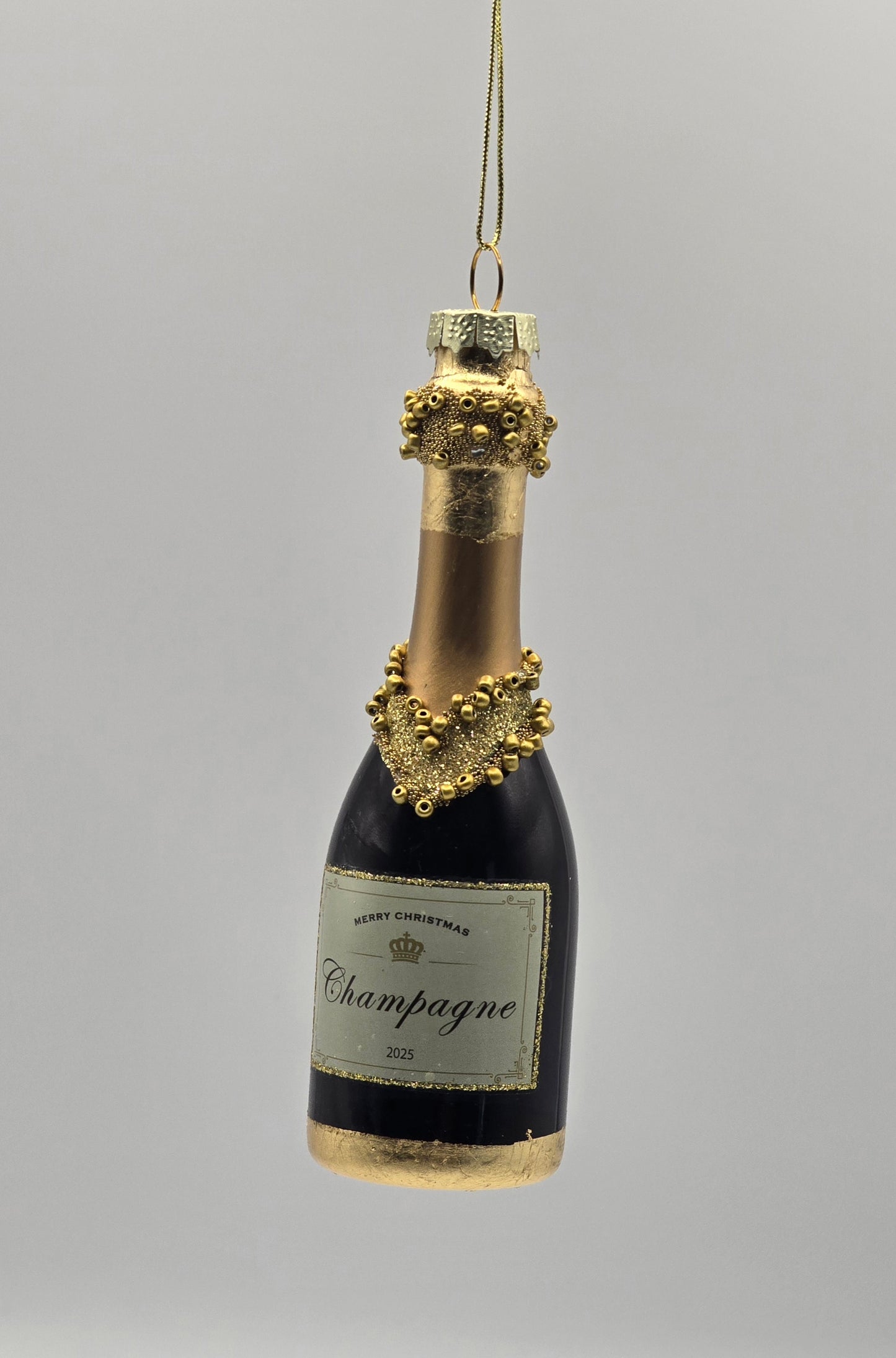 Champagner Flasche - Merry Christmas schwarz 2025
