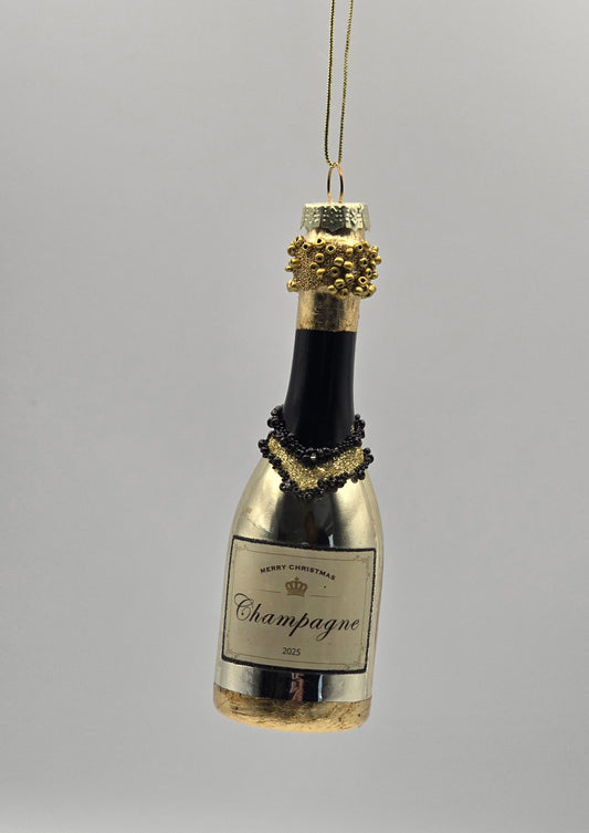 Champagner Flasche - Merry Christmas gold 2025