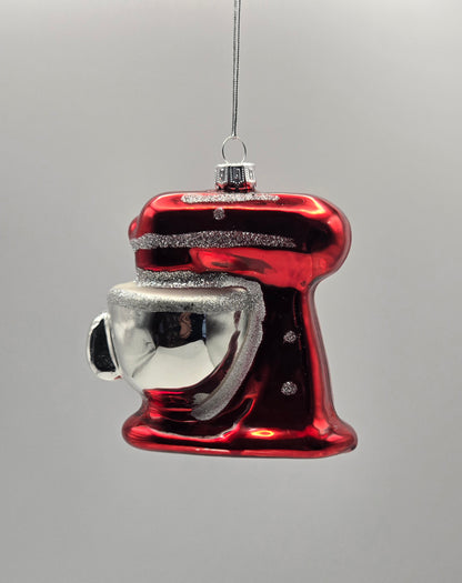 Küchenmaschine rot silber