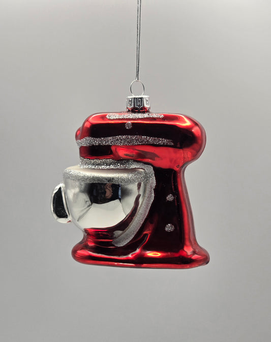 Küchenmaschine rot silber