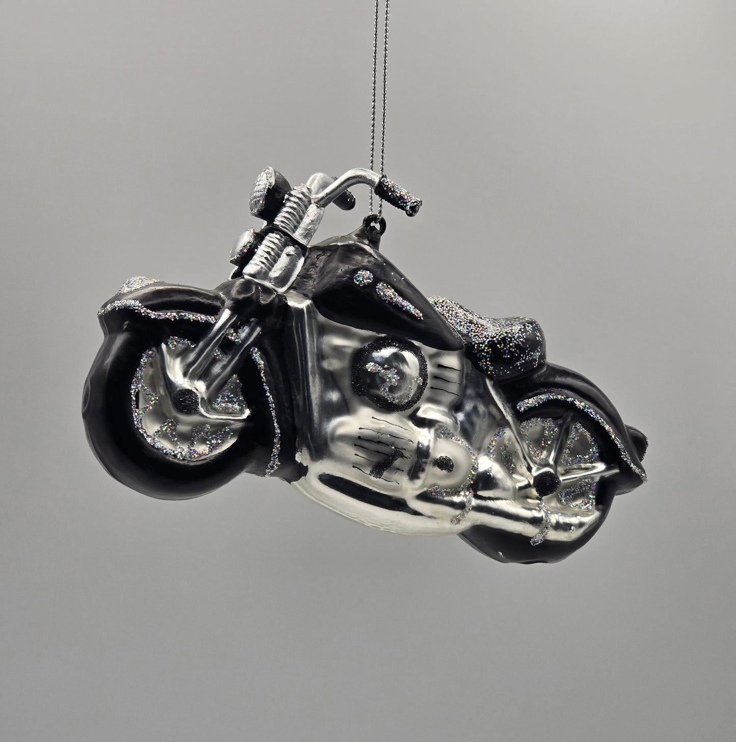 Motorrad Chopper schwarz silber #9