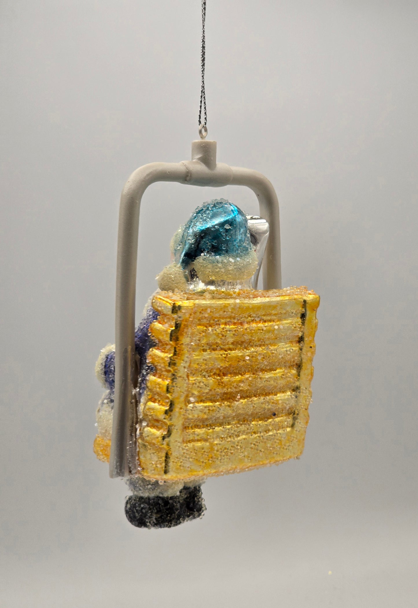 Weihnachtsmann auf Ski Lift blau silber-gold #26