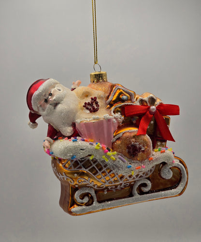 Weihnachtsmann auf Schlitten mit Geschenken Lebkuche Style #26