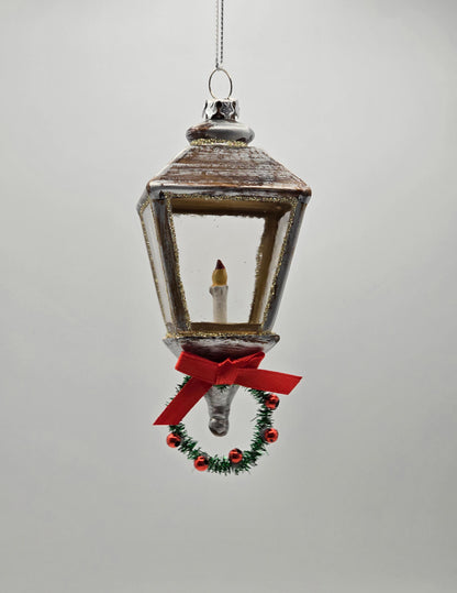 Laterne mit Weihnachtskranz #26