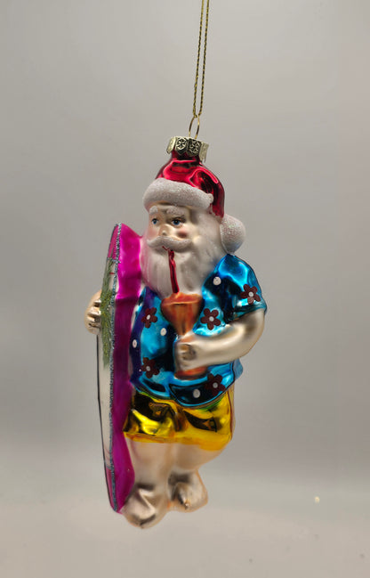 Weihnachtsmann mit Surfbrett pink #27