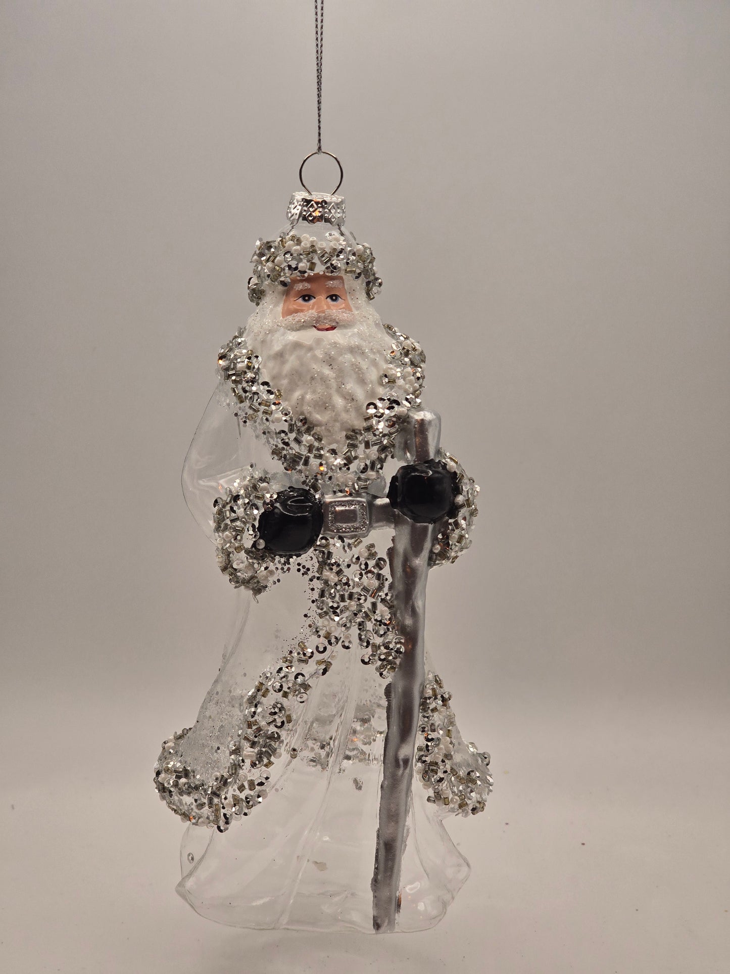Weihnachtsmann durchsichtig silber glitzern #27