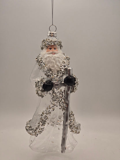 Weihnachtsmann durchsichtig silber glitzern #27