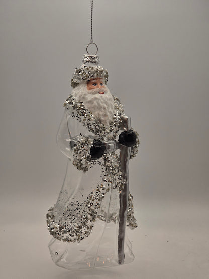 Weihnachtsmann durchsichtig silber glitzern #27