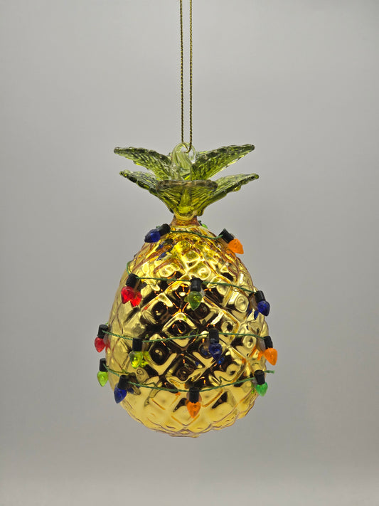 Ananas Gold mit Lichterkette #27