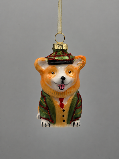 Corgi Hund grün rot #28