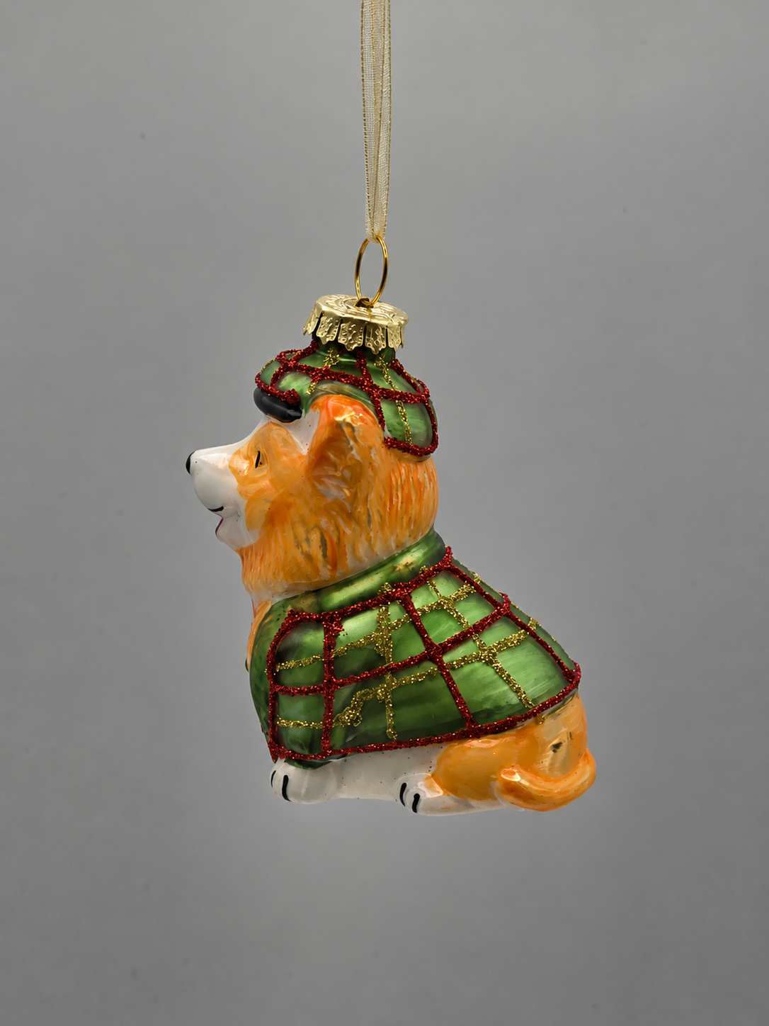 Corgi Hund grün rot #28