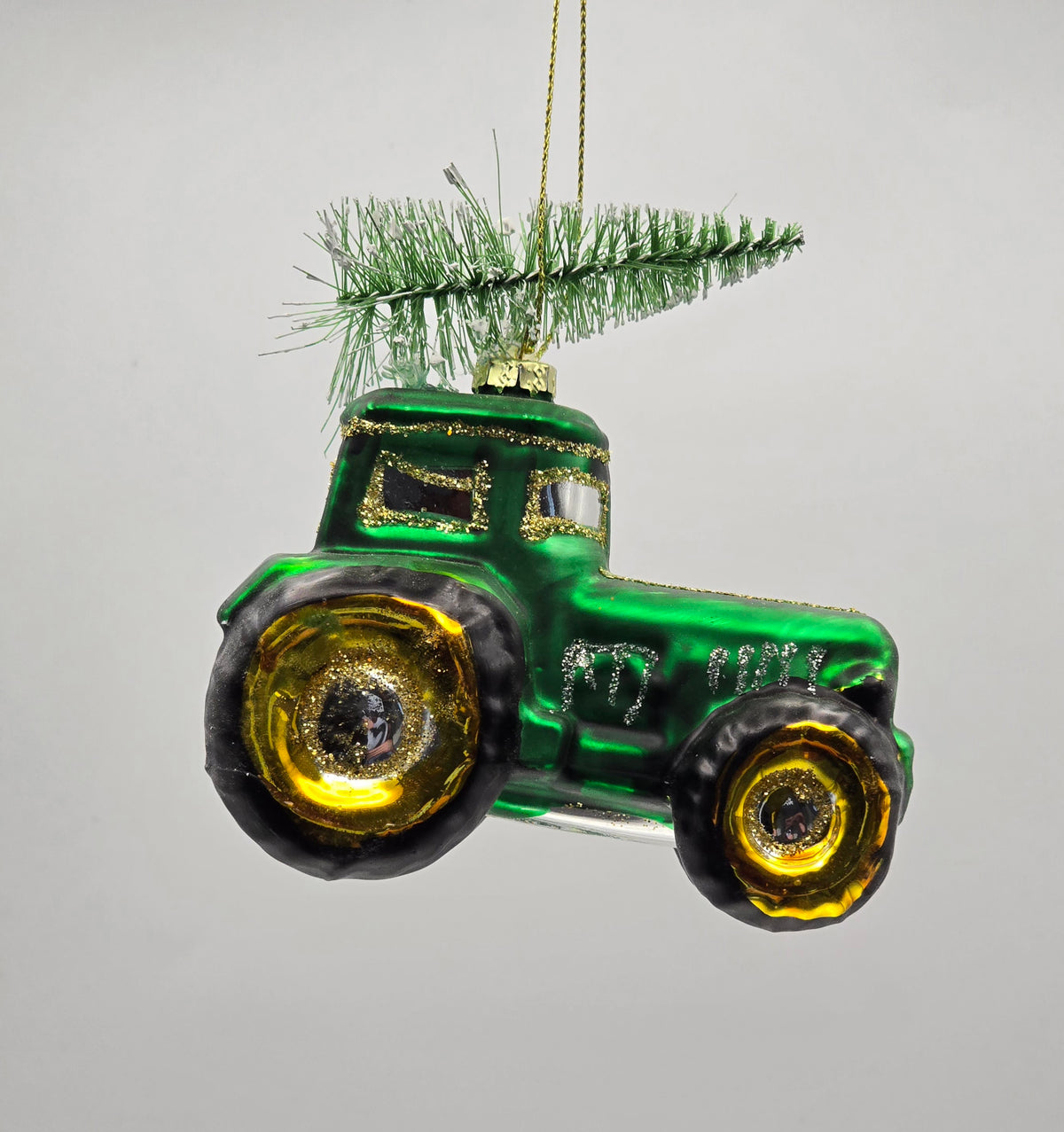 Grüner Traktor mit Weihnachtsbaum #30