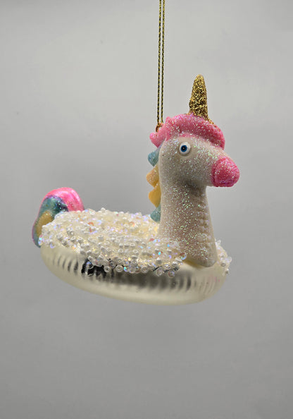 Einhorn-Schwimmring – Weiß-Rosa mit Glitzer #30