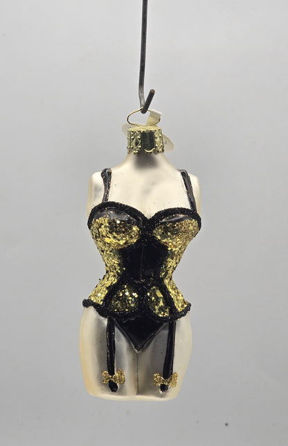 Frauentorso – Gold-Schwarz mit Glitzer #31