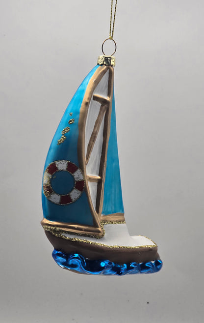 Segelschiff – Blau, Braun und Weiß #31