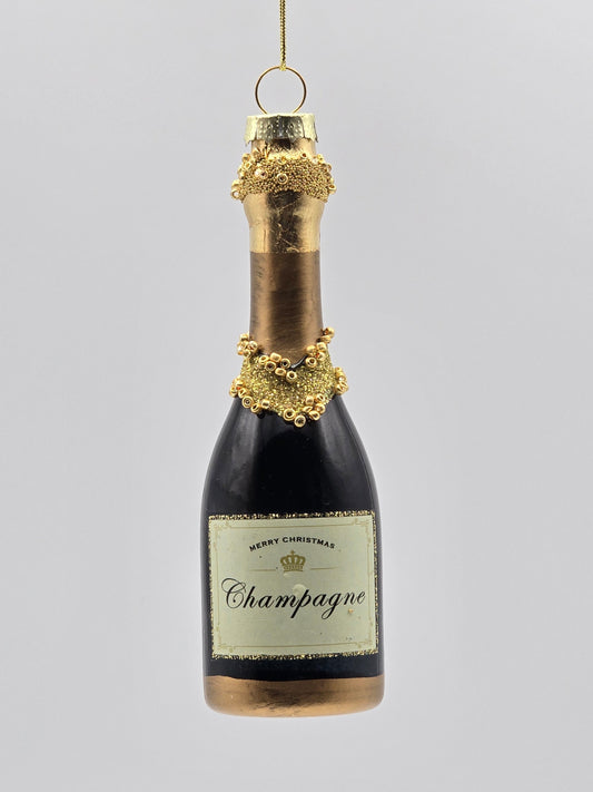 Champagner Flasche - Merry Christmas schwarz